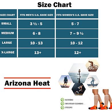 Sierra Socks Arizona Heat Pattern Coolmax Socks, Nature Collection For Men & Women Crew Socks