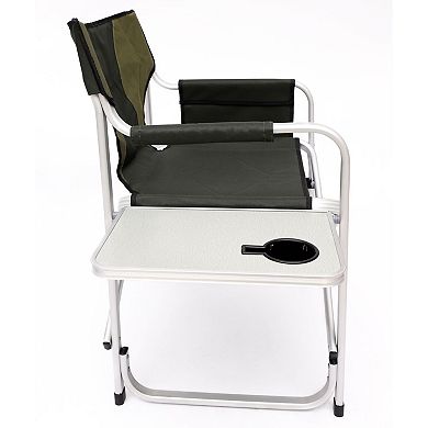 Hivvago Padded Folding Indoor And Outdoor Chair With Side Table And Storage Pockets