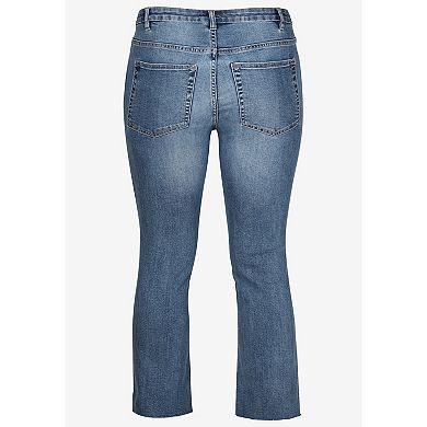 Ellos Women's Plus Size Crop Bootcut Jeans