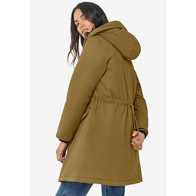 Ellos Women's Plus Size Back Drawstring Modern Parka