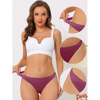 5packs Unlined Underwear For Women, No-show Breathable Thongs