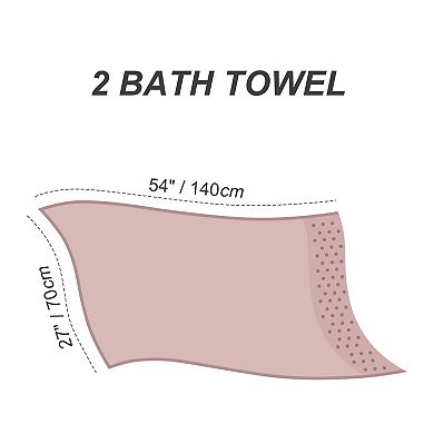 Bath Towel Set, 100% Cotton Soft 600 Gsm Absorbent 2 Pcs