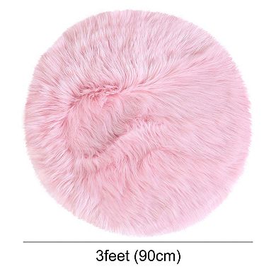Faux Sheepskin Puffy Plush Area Soft Warm For Office Home Bedroom Floor Mats, 3 X 3 Feet