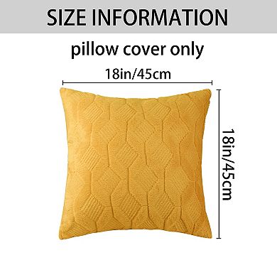 Short Plush Solid Color Soft Living Room Throw Pillowcases 4pcs 18" X 18"