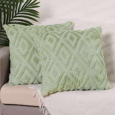 4pcs Shaggy Plush Throw Pillow Covers Couch Pillowcase For Home 16" X 16"
