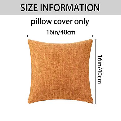 4pcs Linen Solid Contemporary Indoor Outdoor Decorative Throw Pillow Cover
