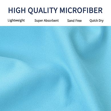 Quick Dry Microfiber Beach Towel 30" X 60", Travel Towel With Clip