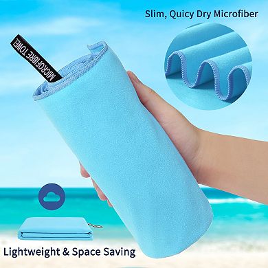 Quick Dry Microfiber Beach Towel 30" X 60", Travel Towel With Clip