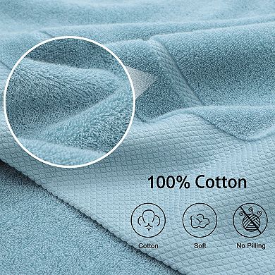 Bath Towel Set, 100% Cotton 600 Gsm Towels Absorbent Beige 6 Pcs