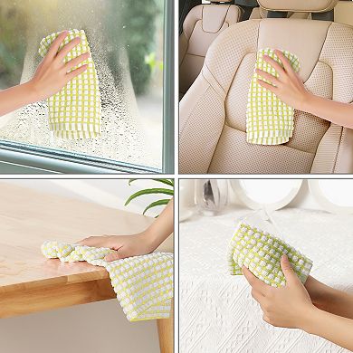Kitchen Dish Towels, Pack Of 12 Checked Dishcloths Set For Drying Dishes And Table