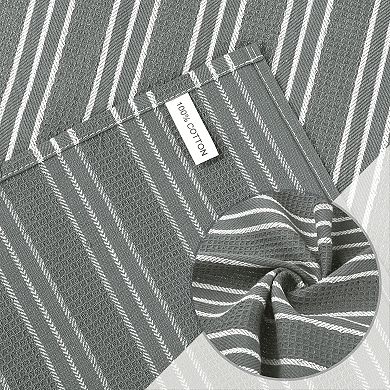 Medium Striped Waffle Weave  Kitchen Towels, Ultra Soft Absorbent Dish Towels 4 Pack