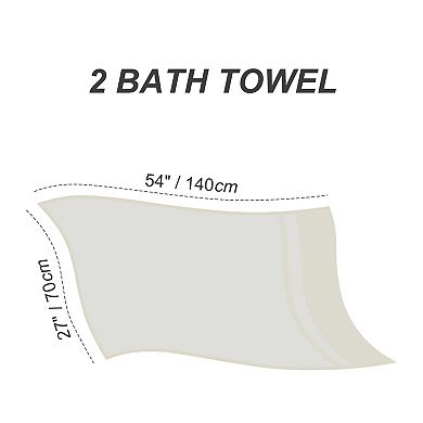 Bath Towel Set, 100% Cotton 600 Gsm Towels Absorbent Champagne 4 Pcs