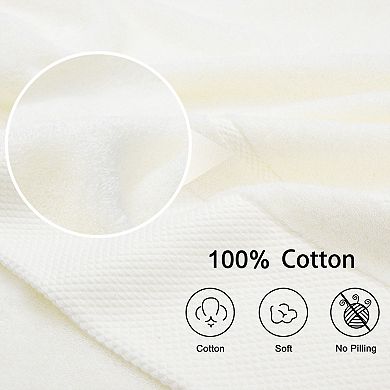 Bath Towel Set, 100% Cotton 600 Gsm Towels Absorbent Champagne 4 Pcs