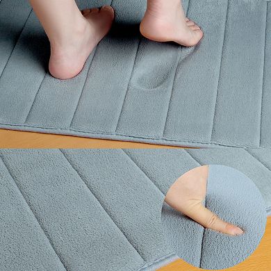 Bathroom Rugs Non-slip Soft Absorbent Rebound Memory Foam Bath Mats 24" X 16"