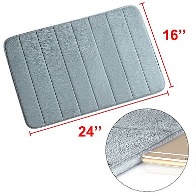 Bathroom Rugs Non-slip Soft Absorbent Rebound Memory Foam Bath Mats 24" X 16"