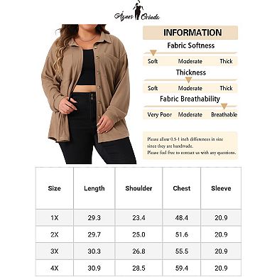 Plus Size Shirt Jacket For Women Waffle Knit Shacket Button Down Blouse Long Sleeve Tops