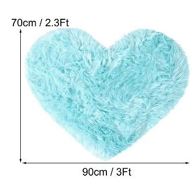 Heart Shaped Soft Faux Sheepskin Plush Area Living Room Sofa Floor Mats, 2.3ft X 3ft