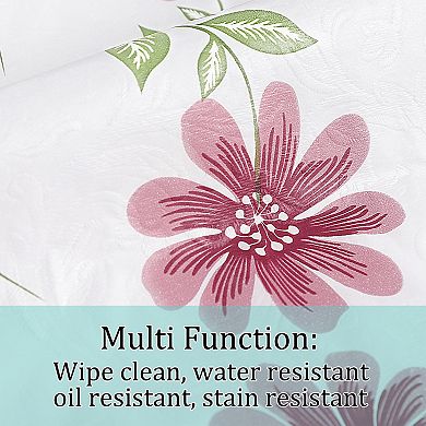 Vinyl Tablecloth Rectangle 41" X 60" Nine-petals Flower Pattern