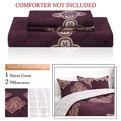 Duvet Cover Set (no Duvet) Reversible Pattern Design Bedding Comforter Cover Pillowcases Set