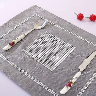 Colored Placemat Table Mat With Diamante Strip And Tassels