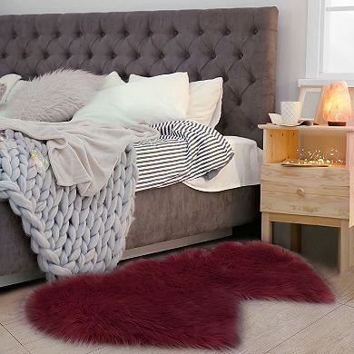 Double Heart Shaped Plush Area Rugs For Home Living Room Balcony Sofa Floor Mat Bedroom 4ftx2ft