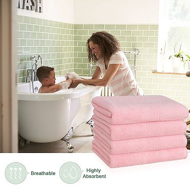 Luxury Hotel & Spa Quality Bath Towels Soft Absorbent 100% Cotton 4 Piece Towel Set
