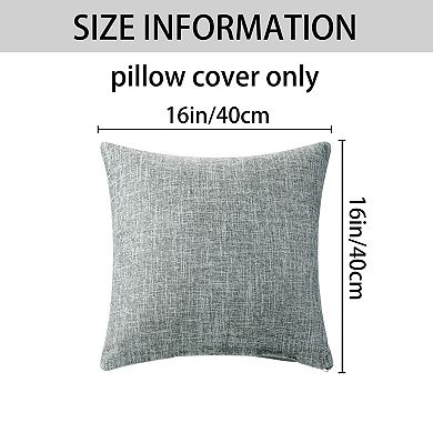 4pcs Linen Solid Contemporary Indoor Outdoor Decorative Throw Pillow Cover 16" X 16", 20" X 20"