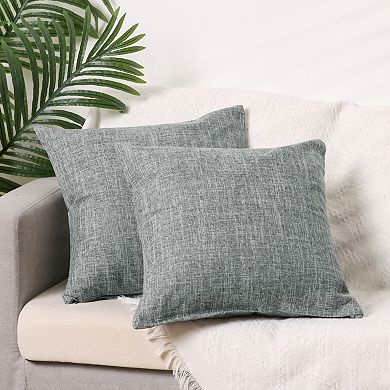 4pcs Linen Solid Contemporary Indoor Outdoor Decorative Throw Pillow Cover 16" X 16", 20" X 20"