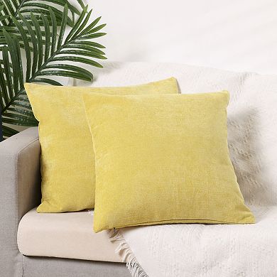 4pcs Chenille Solid Color Couch Home Decoration Throw Pillow Covers 18" X 18"