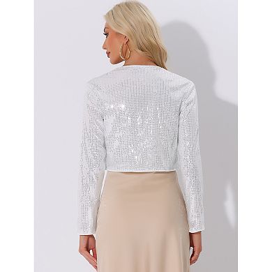 Sequin Jacket For Women's Party Cropped Sparkly Bolero Shrug