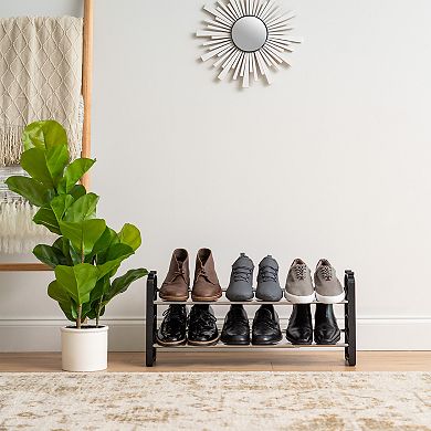 Iris Adjustable & Stackable Freestanding Metal Shoe Rack