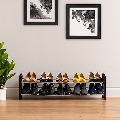 Iris Adjustable & Stackable Freestanding Metal Shoe Rack