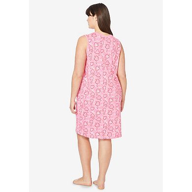 Dreams & Co. Women's Plus Size Short Sleeveless Sleepshirt