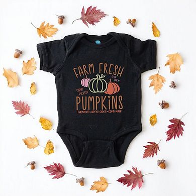 Colorful Farm Fresh Pumpkins Baby Bodysuit