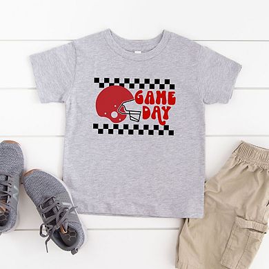 Checkered Game Day Toddler Short Sleeve Graphic Tee