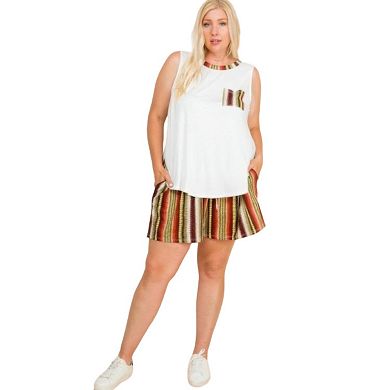 Fashnzfab Plus Size Snake Skin Casual Shorts