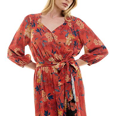 Women's Figueroa & Flower Belted Faux Wrap Maxi Dress