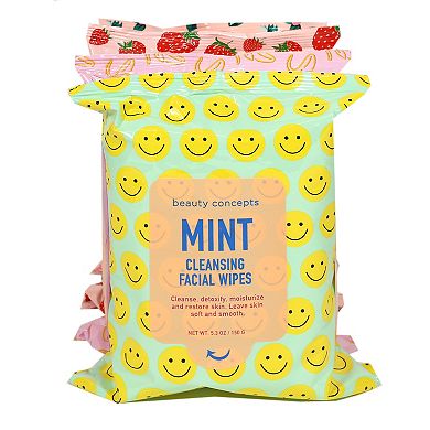 Beauty Concepts 4-Pack Cleansing Facial Makeup Wipes