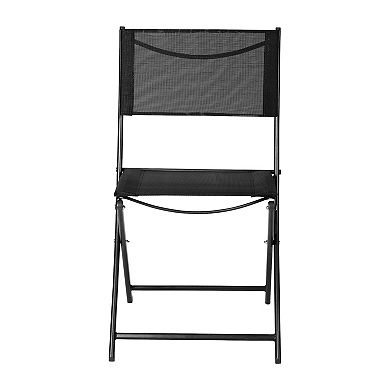 Merrick Lane 2 Pack Indoor/outdoor Flex Comfort Textilene Fold Chair With Frames