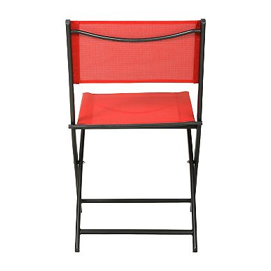 Merrick Lane 2 Pack Indoor/outdoor Flex Comfort Textilene Fold Chair With Frames