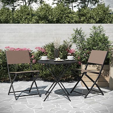 Merrick Lane 2 Pack Indoor/outdoor Flex Comfort Textilene Fold Chair With Frames