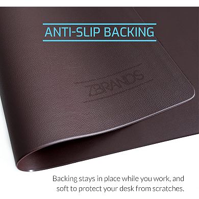 Zbrands Leather Desk Mat Pad Blotter Protector, Extended Non-slip Rectangular