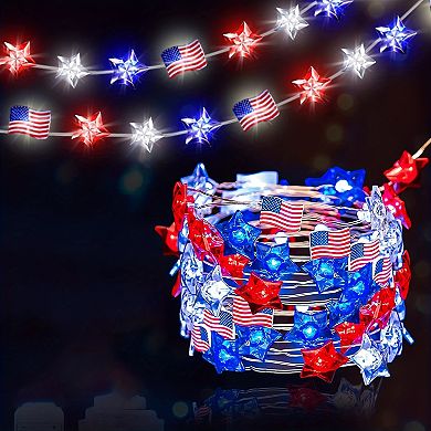 American Flag String Led Lights, Illuminate Your Home With Patriotic Spirit For 4th Of July