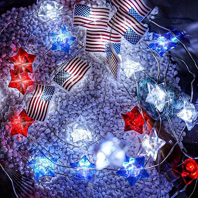 American Flag String Led Lights, Illuminate Your Home With Patriotic Spirit For 4th Of July