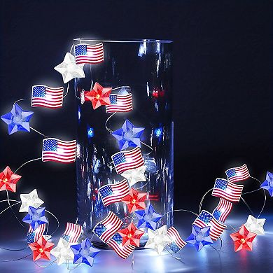 American Flag String Led Lights, Illuminate Your Home With Patriotic Spirit For 4th Of July