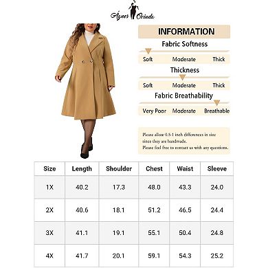 Plus size Coats Of Women Double Breasted Lapel With Pockets Winter Long Coats