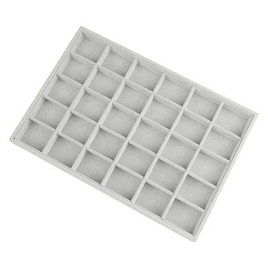 Velvet Jewelry Organizer Trays With Removable Dividers For Drawers 30 Grid Tray
