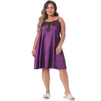 Women's Plus Size Nightgown Lace Nightgowns Spaghetti Lounge Sleep Dress