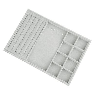 Velvet Jewelry Organizer Trays With Removable Dividers For Drawers Necklace Ring 8 Grid Tray