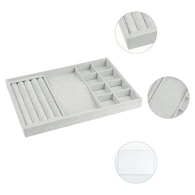 Velvet Jewelry Organizer Trays With Removable Dividers For Drawers Necklace Ring 8 Grid Tray